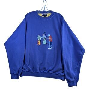 Vintage Pivot Embroidered Sportwear Golf Sweatshirt Purple XL Crew Neck Pockets